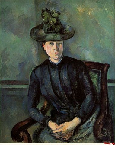 Cezanne, woman with a green hat