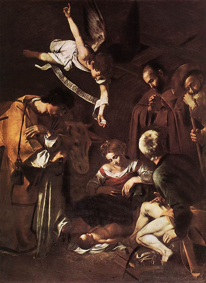 Caravaggio, Nativity with San Lorenzo and San Francesco