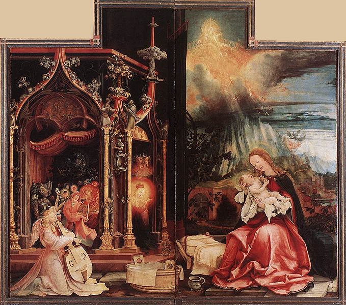 Matthias Grünewald, Concert of Angels and Nativity