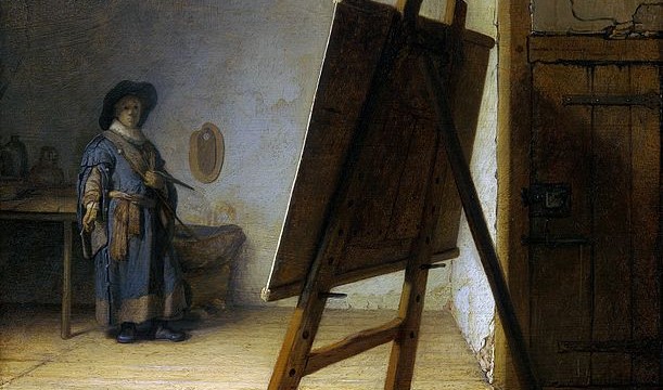 Rembrandt, The artist in his studio, 1628